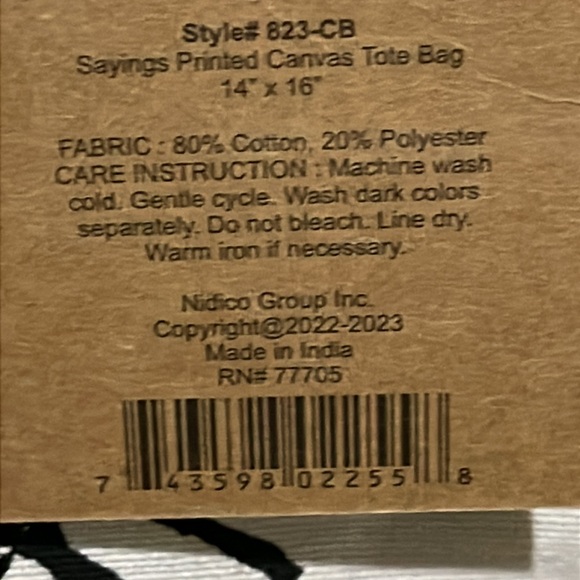 Mabelle “I usually forget this bag in the car” canvas tote bag NWT - Picture 4 of 4